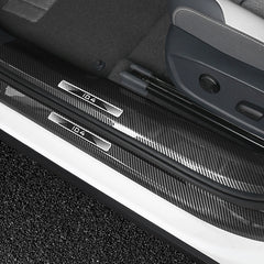 Leather Carbon Fiber Texture Door Sill For VW ID.4 2021-2025 - Evooor