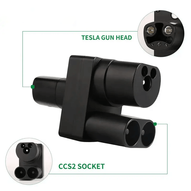 Electric Vehicle Charging Adapter Compatible with CCS2 to Tesla/NACS for Model 3, Model Y, Model S, and Model X - Evooor