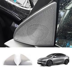Tesla Model Y Juniper 2025+ Stainless Steel Triangle Front Door Speaker Grilles - Evooor