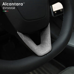 Tesla Alcantara Steering Wheel U-shaped Cover For 2024 Model 3 Highland - Evooor