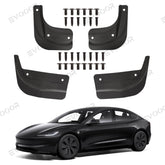 2024 Tesla Model 3 Highland Mud Flaps Splash Guards Front Rear Mudguard Kit, No Drill Fender(4 Pcs) - Evooor