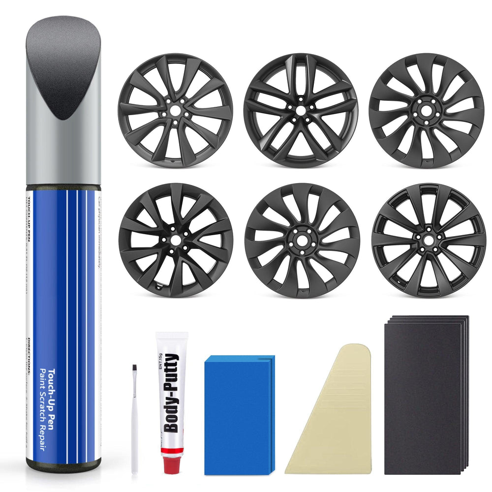 Wheel Rim Touch Up Paint Kit for Tesla Model 3/Y/S/X - DIY Curb Rash Repair with Color-Matched Paint - Evooor