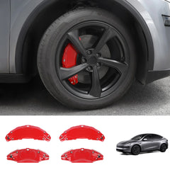 Set of 4 Red Brake Caliper Covers for Tesla Model Y - Enhanced Style for 2025+ Models - Evooor