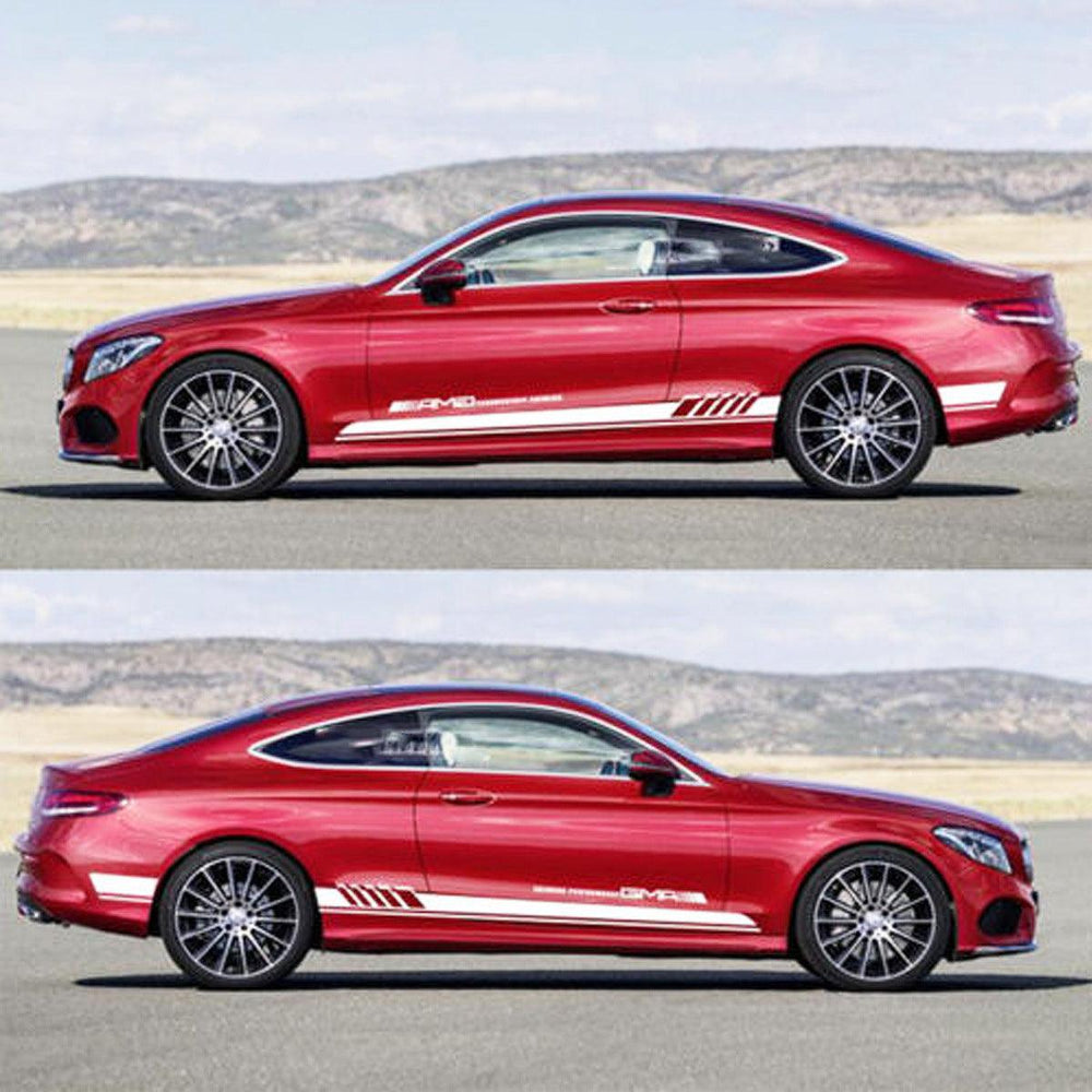 Custom Side Skirt Decal Sticker Set for Tesla Model 3/Y/S/X, Racing Stripe Design for Car Body Customization - Evooor