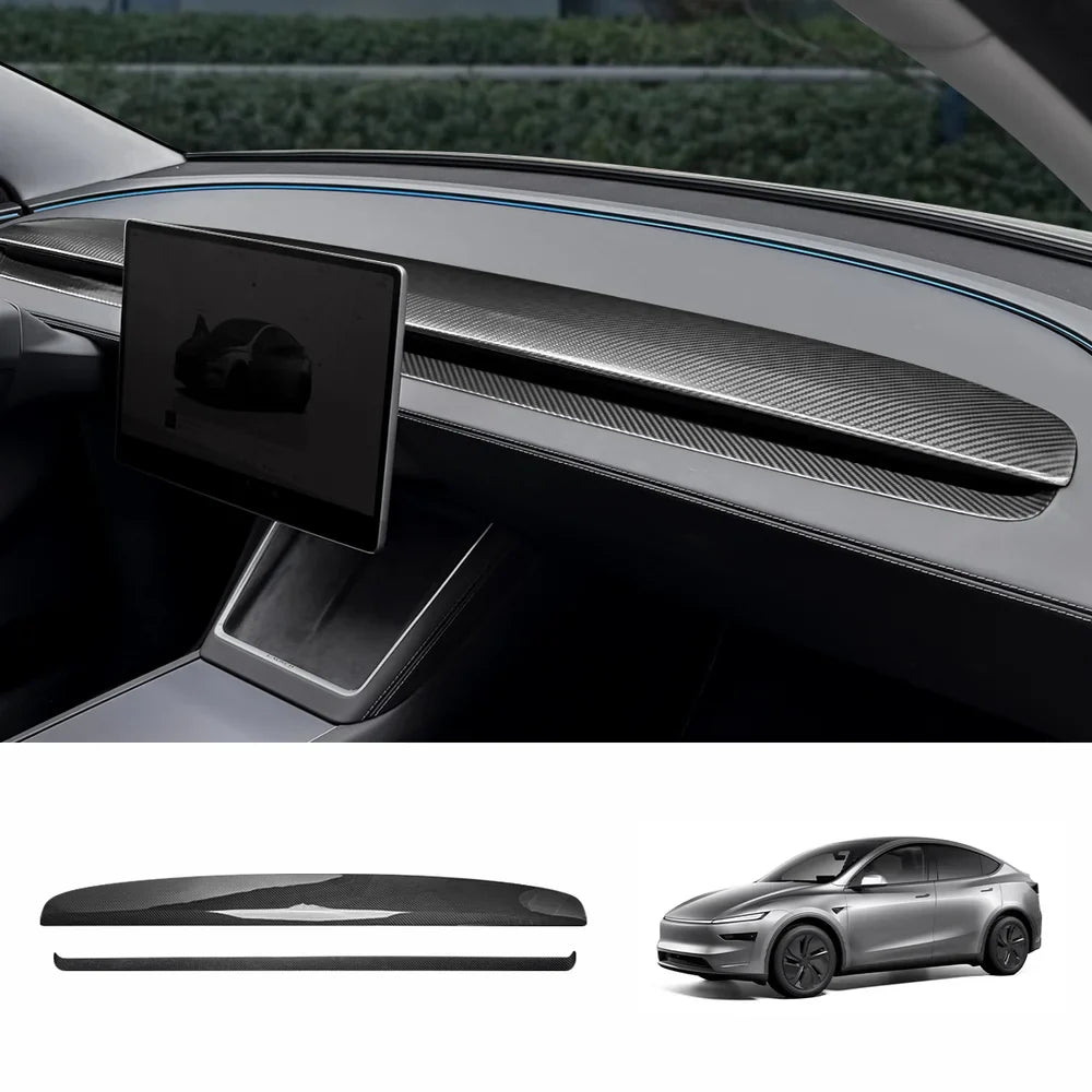 Carbon Fiber Dashboard Vent Trim Upgrade for Tesla Model Y 2025+ – Premium Juniper Finish - Evooor