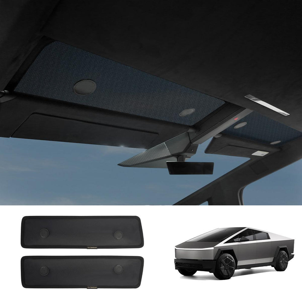 Upper Front Windshield Sunshade Mesh Sun Visor for Cybertruck (2 Pcs) - Evooor