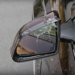 Tesla Model 3/Y Rear View Mirrors Rain Guards Set in Carbon Fiber Pattern ABS - 2 Pieces - Evooor