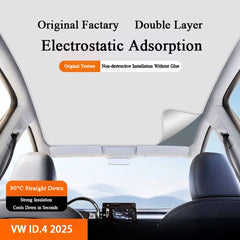 Chamois Leather/Woven Fabric Sunroof Sunshade For VW ID.4 2025 - Evooor