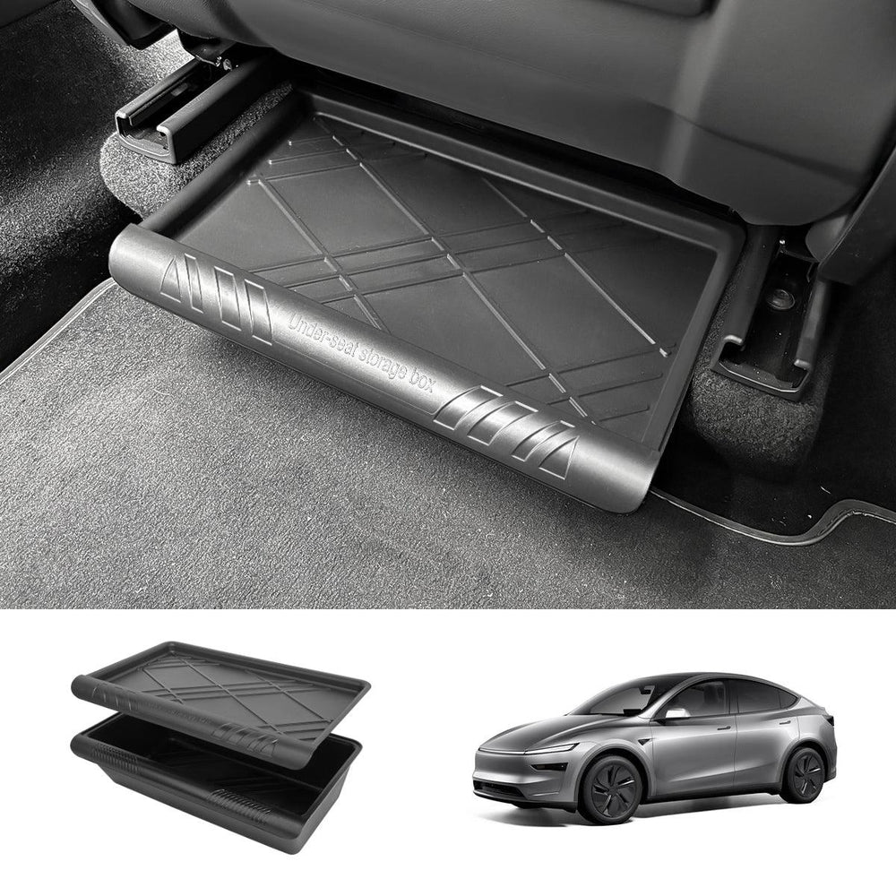 Under Seat Storage Box Sleek Organizer for Tesla Model Y Juniper 2025+ - Evooor