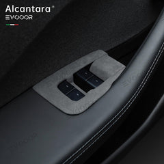 Tesla Alcantara Window Switch Button Cover 6 PCS For 2024 Model 3 Highland - Evooor