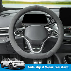 Alcantara Steering Wheel Cover For VW ID.4 2021-2025 - Evooor