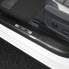 Leather Carbon Fiber Texture Door Sill For VW ID.4 2021-2025 - Evooor