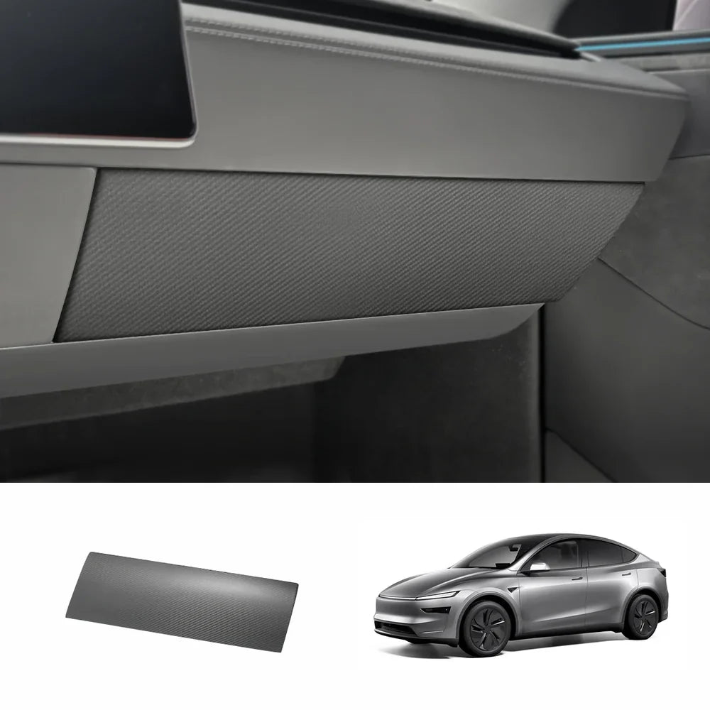 Premium Carbon Fiber Glove Box Cover for Tesla Model Y - Enhance Your Juniper 2025+ Interior - Evooor