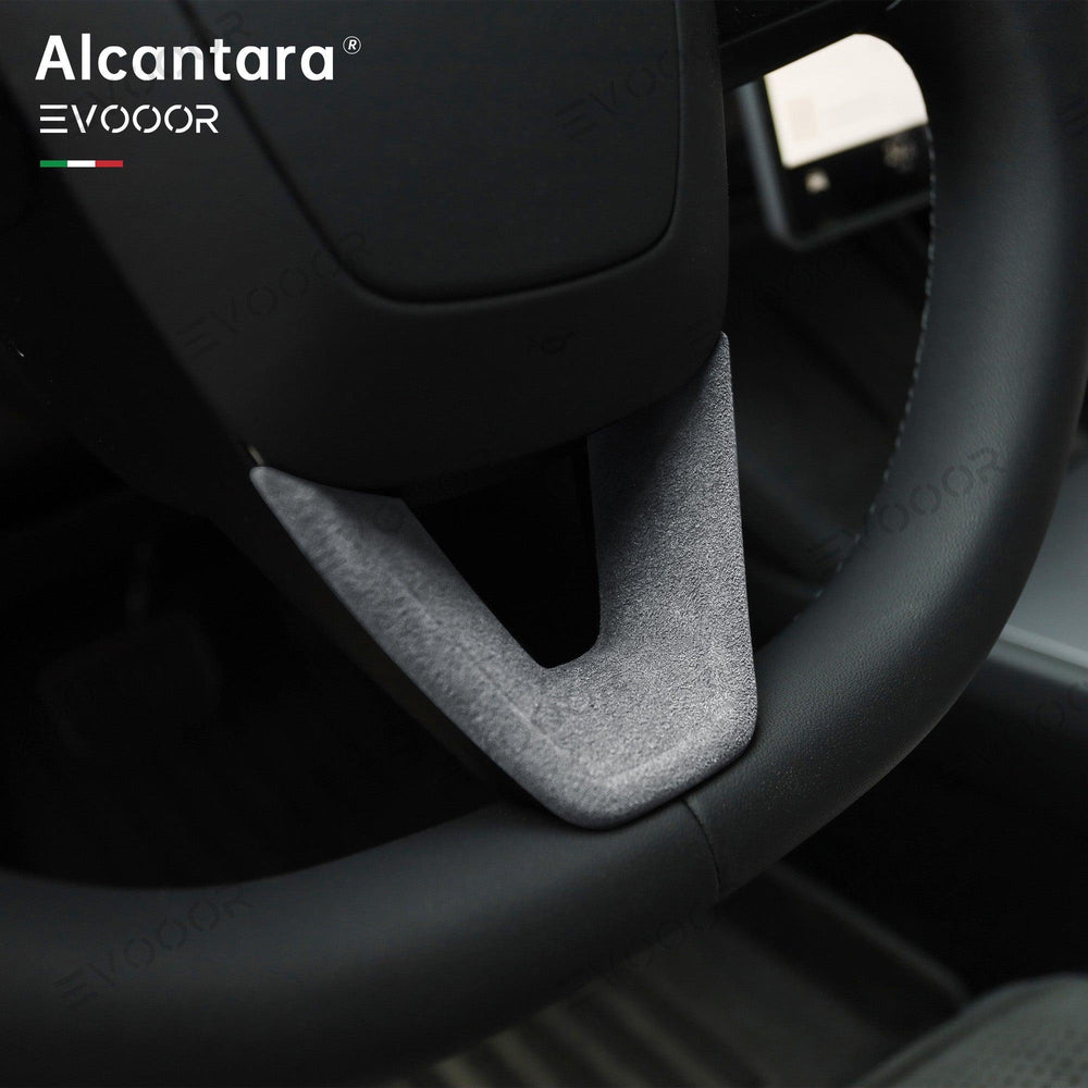 Tesla Alcantara Steering Wheel U-shaped Cover For 2024 Model 3 Highland - Evooor