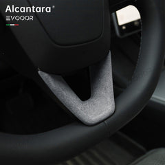 Tesla Alcantara Steering Wheel U-shaped Cover For 2024 Model 3 Highland - Evooor