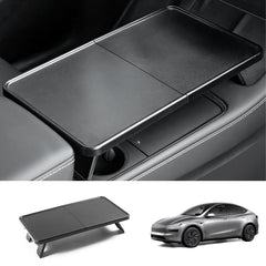 Multi-functional Foldable Desk – Center Console Mount for Tesla Model Y Juniper 2025+ - Evooor