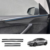 Glossy Carbon Fiber Door Panel Protectors for Tesla Model Y Juniper 2025+ (Set of 4) - Evooor