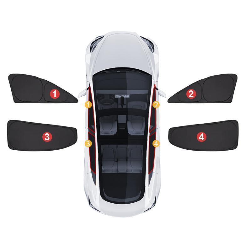 Tesla Model S(2012-2023) Privacy Thermal Insulated Curtains Window Sunshades - Tesla Camping Car Accesories for Sun Protection - Evooor
