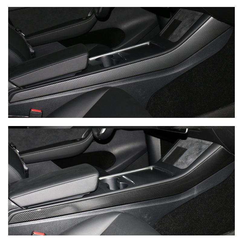 Model 3/Y Center Console Side Panel Caps, Decoration Wrap Cover (Carbon Fiber Pattern ABS) (Gen. 2) for Tesla(2021-2023) - Evooor