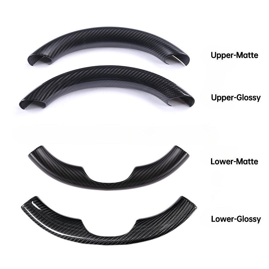 High-Quality Carbon Fiber Steering Wheel Cover Set for Tesla Model 3/Y - Upgrade Your Car's Look! - Evooor
