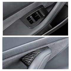 High-Quality Carbon Fiber Door Switch Covers for Tesla Model 3 and Model Y (Set of 12) - Evooor