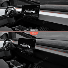 Dashboard Cover (Carbon Fiber Pattern ABS) for Cybertruck (2 PCS) - Evooor