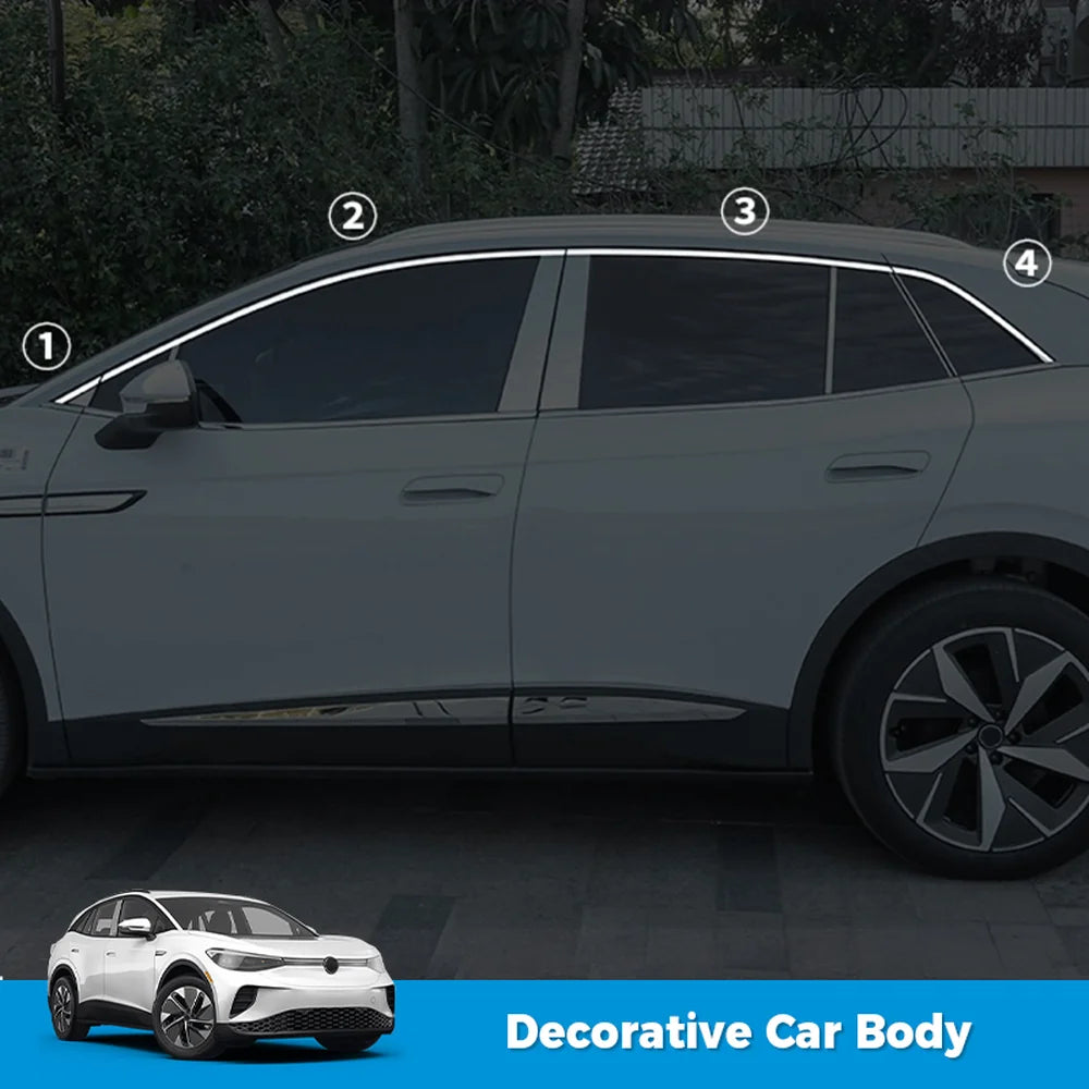 Stainless Steel Body Side/Window Trim Molding For VW ID.4 2021-2025 - Evooor