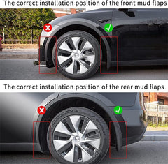 Model Y Mudflaps Splash Guards MudGuards Mud Flaps Fender Car Protect 4 PCS for Tesla (2020-2023) - Evooor