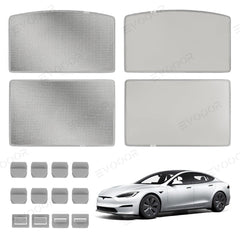 Tesla Model S Upgrade Built-in Reflective Sunroof Sunshade - Lightweight Reflective Silver Coated Sun Visor - Evooor
