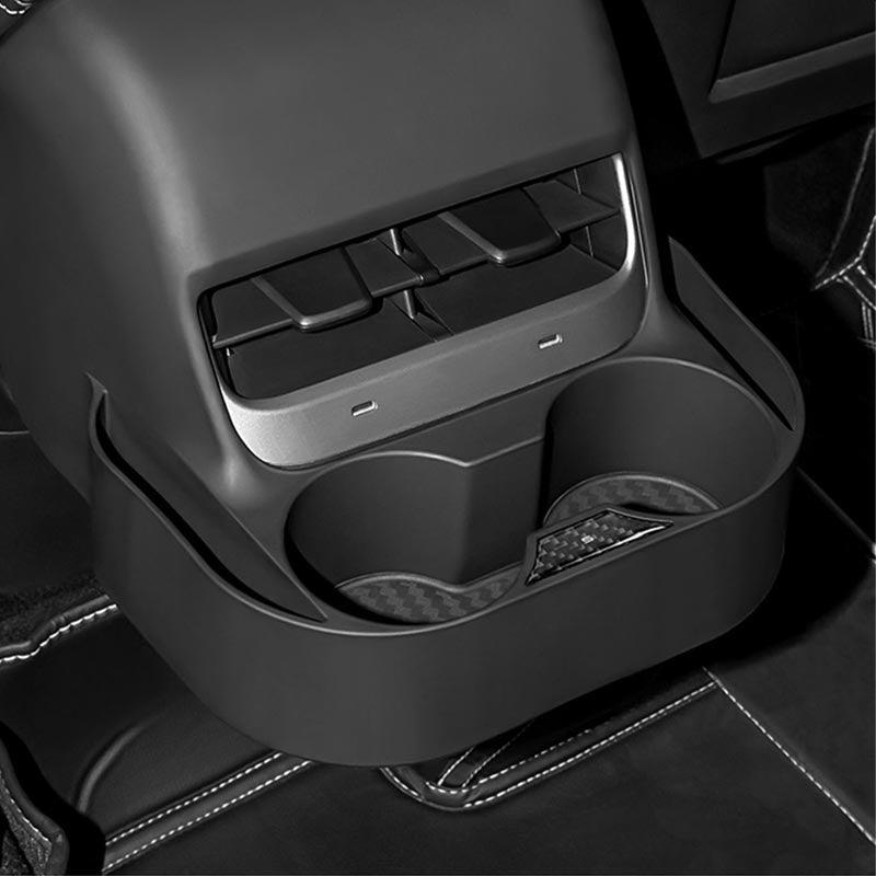 Customizable Rear Exhaust Cup Holder Organizer Tray for Tesla Model 3 and Model Y - Evooor