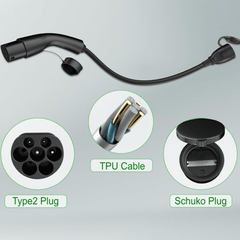 Universal Type 2 EV Charging Cable with Schuko Plug - Evooor