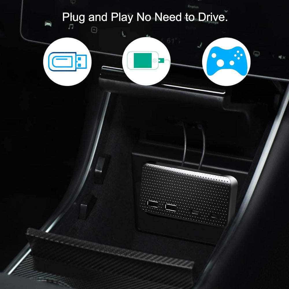 Model 3/Y/S/X USB Hub 4-In-1 Center Console Adapter for Tesla(2021-2023) - Evooor