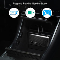 Model 3/Y/S/X USB Hub 4-In-1 Center Console Adapter for Tesla(2021-2023) - Evooor
