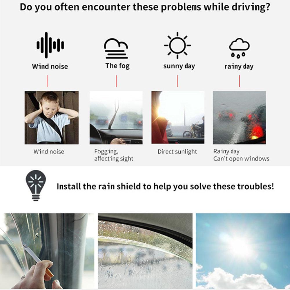 Tesla Model 3/Y Side Window Rain Guards - Set of 4 Weather Deflectors - Evooor