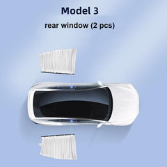 Tesla Side Window Track Slide Privacy Curtain Sunshade For Model 3/Y - Evooor