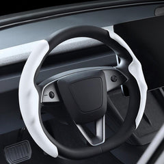 Anti-Slip Suede Steering Wheel Cover for Tesla Model Y Juniper 2025+ - Evooor