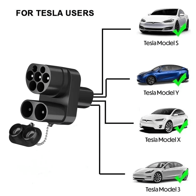 CCS2 to Tesla Model 3/X/Y/S AC+DC Charging Adapter - Electric Vehicle Charger Solution - Evooor