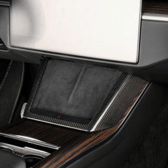 Luxury Carbon Fiber Wireless Charging Pad Cover for Tesla Model S/X 2022+ - Sleek Style Upgrade - Evooor