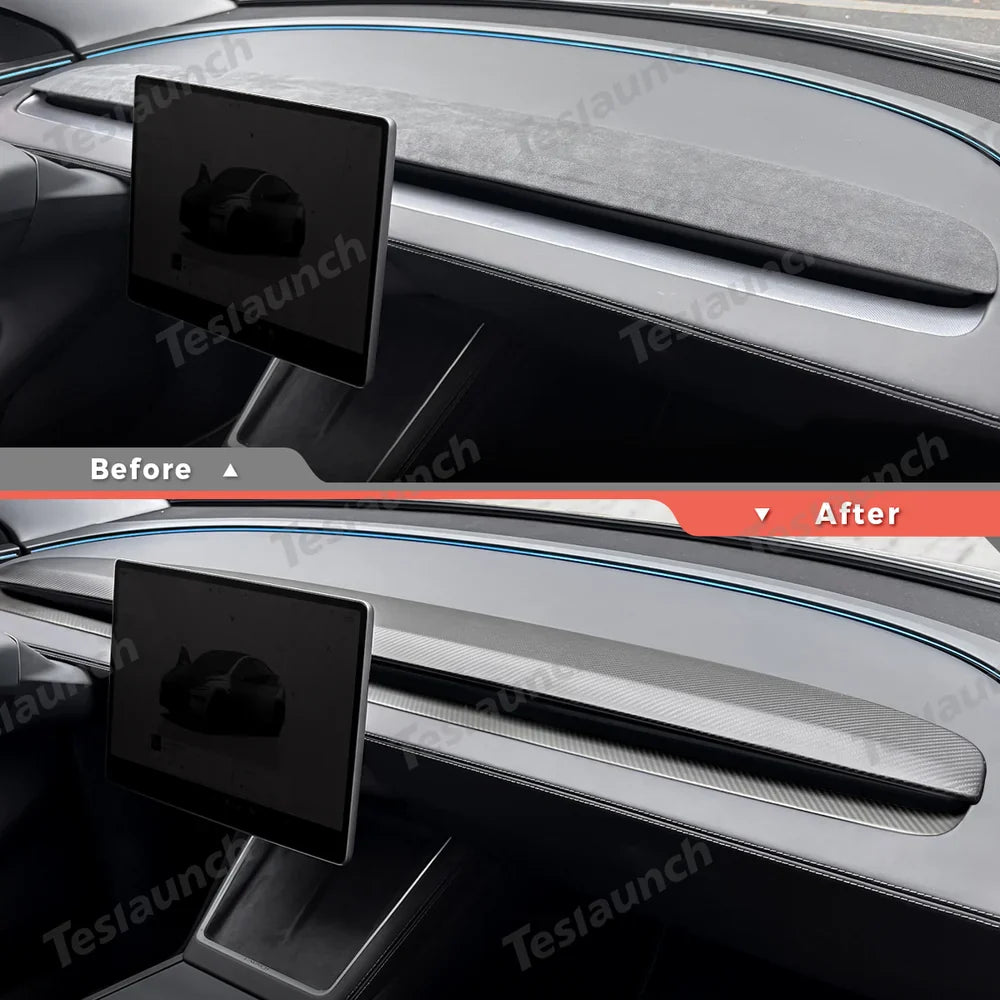 Carbon Fiber Dashboard Vent Trim Upgrade for Tesla Model Y 2025+ – Premium Juniper Finish - Evooor