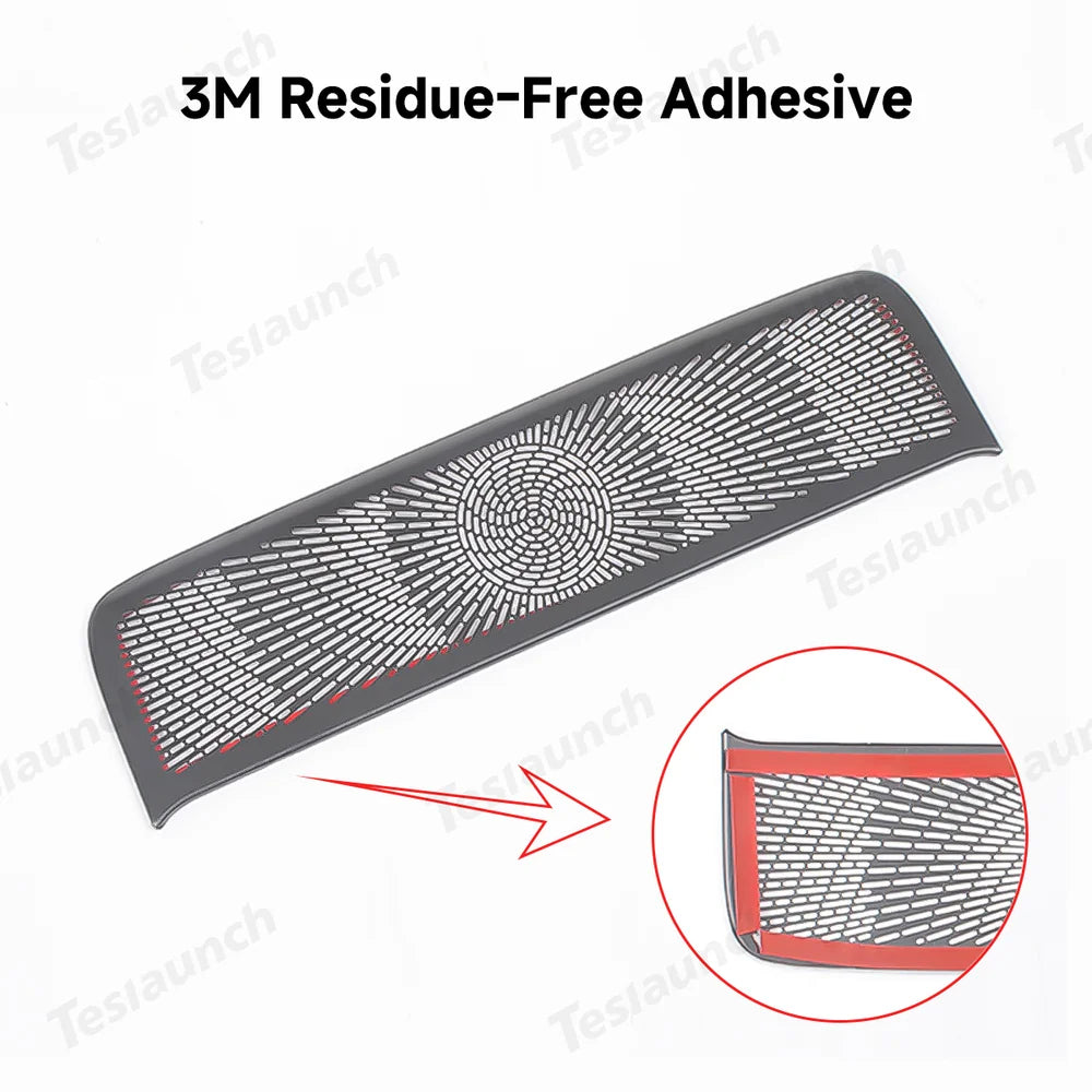 Premium Stainless Steel Rear Console Vent Cover - Compatible with Tesla Model Y - Enhance Interior with Juniper Finish - 2025+ Model Year Compatibility - Evooor