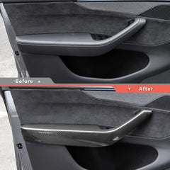 High-Quality Carbon Fiber Armrest Trims for Tesla Model Y Juniper 2025+ (Set of 4) - Evooor
