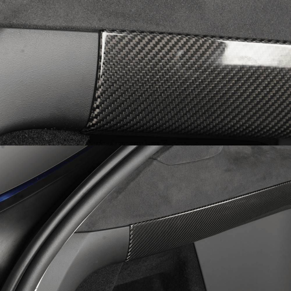 High-Quality Carbon Fiber Rear Trunk Inner Panel Protectors (Set of 2) for Tesla Model X 2022 and Beyond - Evooor