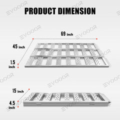 Full-Width Aluminum Tri-Fold Ramps with Load Straps for Tesla Cybertruck - Evooor