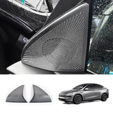 Tesla Model Y Juniper 2025+ Stainless Steel Triangle Front Door Speaker Grilles - Evooor