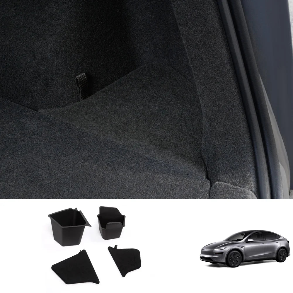 TPE Rear Trunk Side Storage Box for Tesla Model Y Juniper 2025+ (2 Pcs) - Evooor