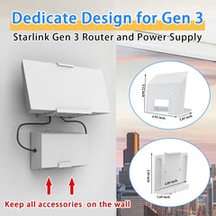 Wall Mount Kit for Starlink Gen 3 Router with Easy Installation - No Tools Needed - Evooor