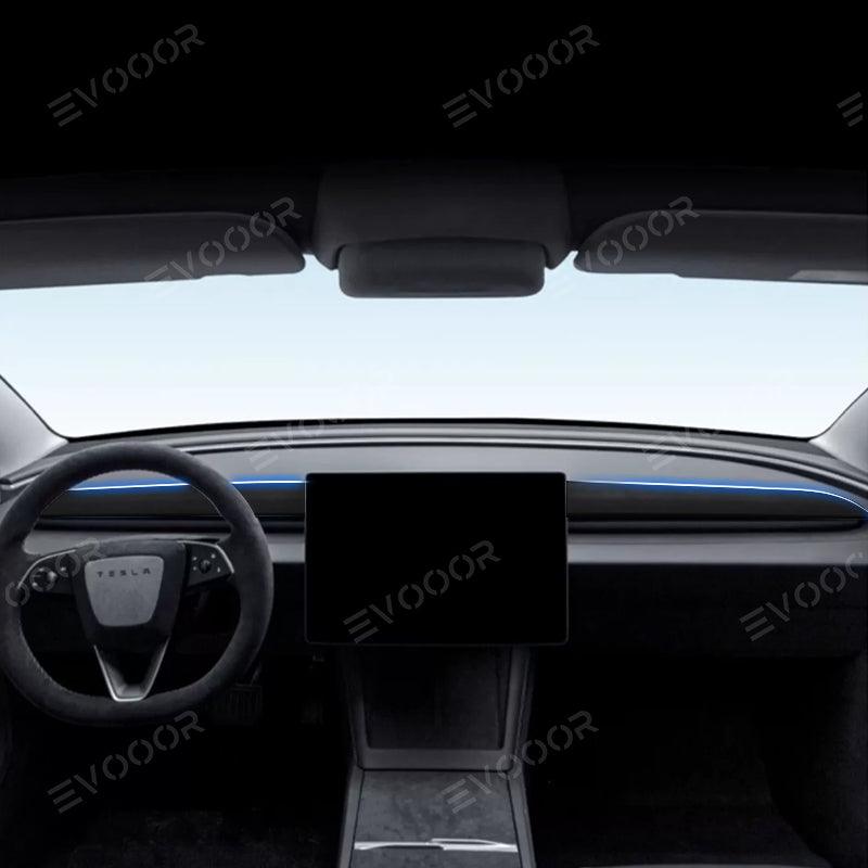 2024 Model 3 Highland Alcantara Dashboard Fabric Decorative Sticker Cover For Tesla - Evooor