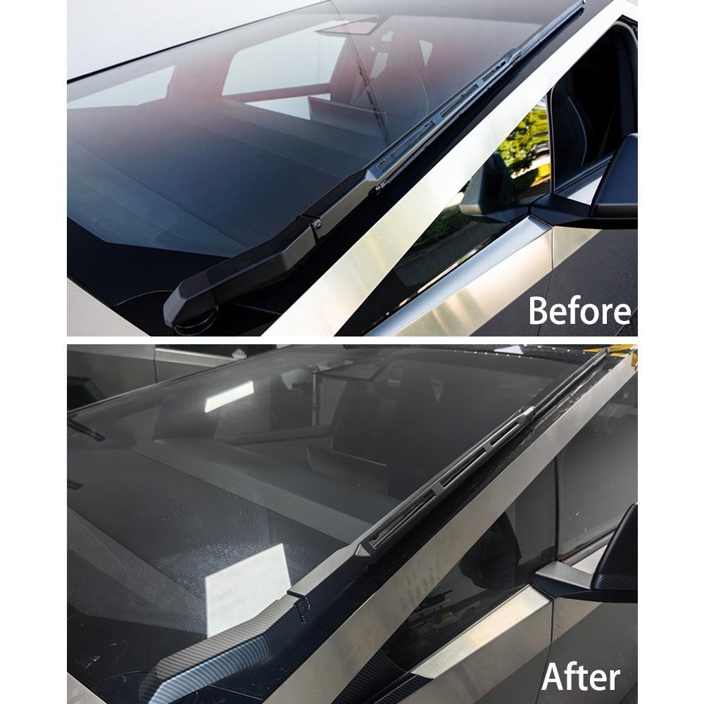 Windshield Wiper Covers (Carbon Fiber Pattern ABS) for Tesla Cybertruck - Evooor