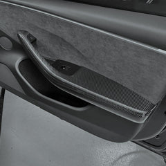 High-Quality Carbon Fiber Door Armrest Covers Set for Tesla Model 3 - Front and Rear Bundle (4 Pieces) - Evooor