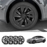 Set of 4 High-Quality 19'' Crossflow Wheel Covers Compatible with Tesla Model Y 2025+ - Sleek Helix 2.0 Design - Evooor